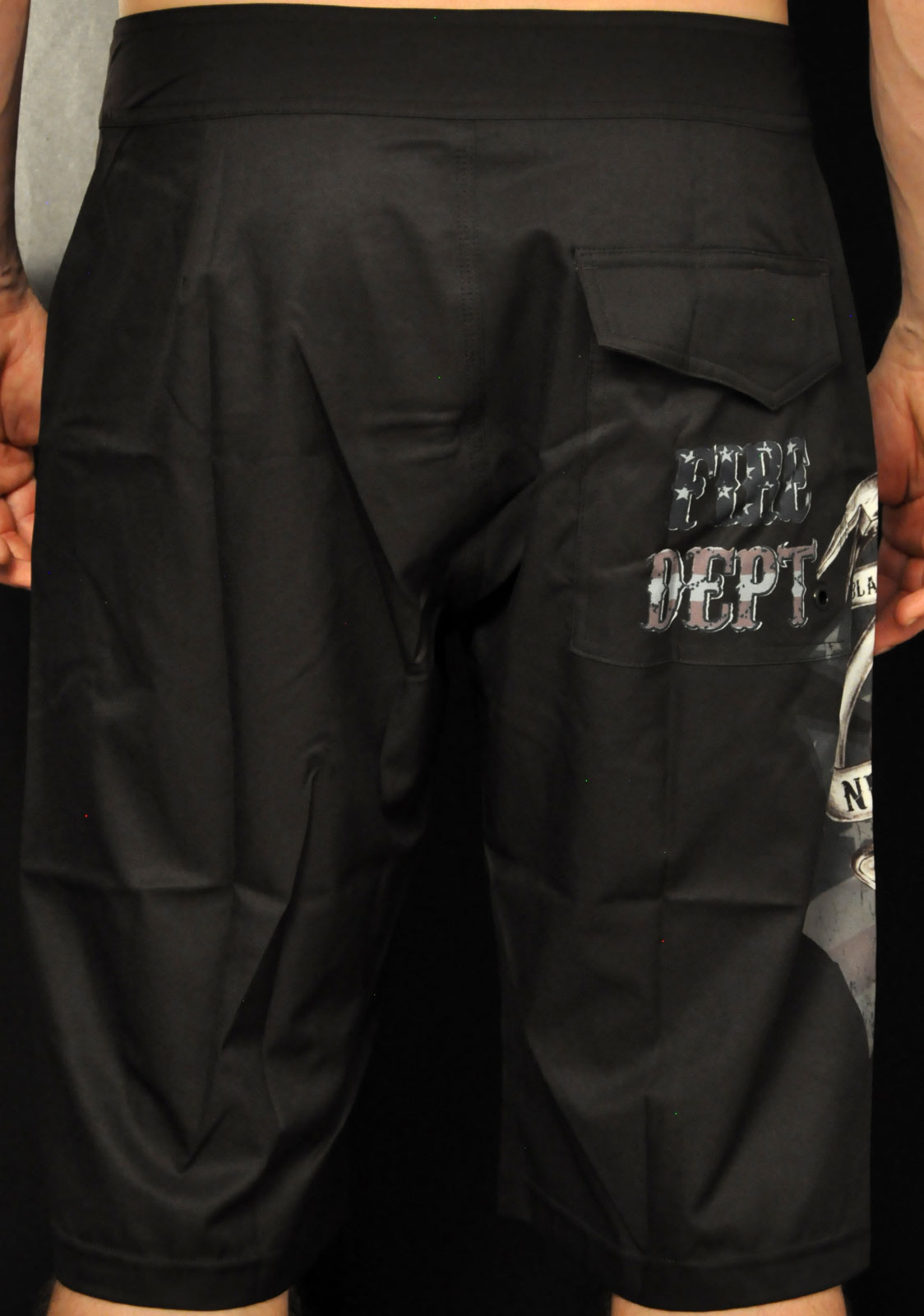 Never Go Gently Firefighter Shorts Black Helmet