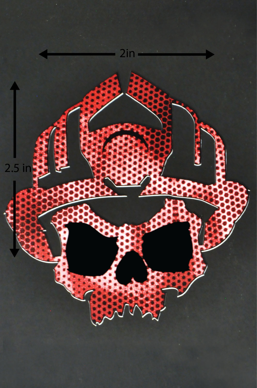 Hex Red Skull Logo Helmet Decal Black Helmet Firefighter Shirts, Hats
