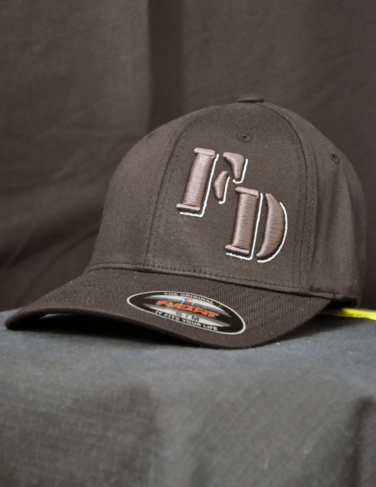 FD 3D Flex Fit Firefighter Hat (Charcoal on Black) - Black Helmet ...