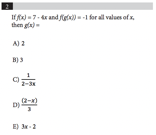 sat math practice test 2018