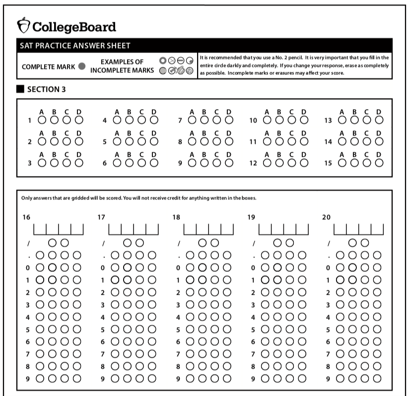 Sat Math answer Sheet. Sat Practice Test 1 answers. Test answer Sheet. Бланки sat Test.