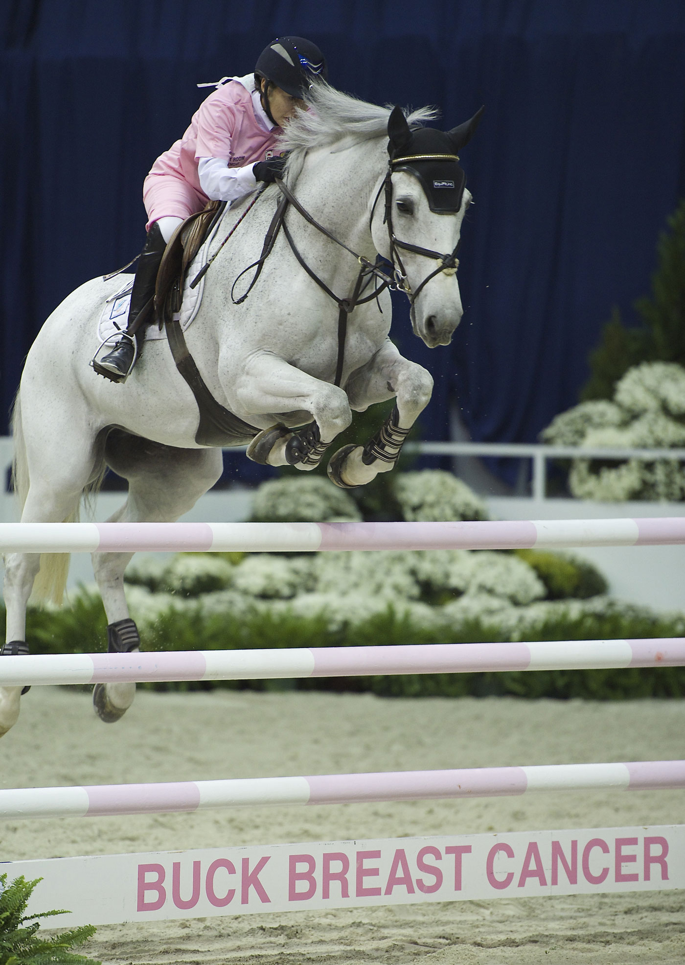 Margie Engle and Indigo get in the Halloween spirit by wearing a fun costume in the $20,000 Gambler's Choice Costume class, a favorite Barn Night tradition.